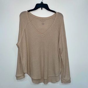 American Eagle oversized waffle-fabric sweater